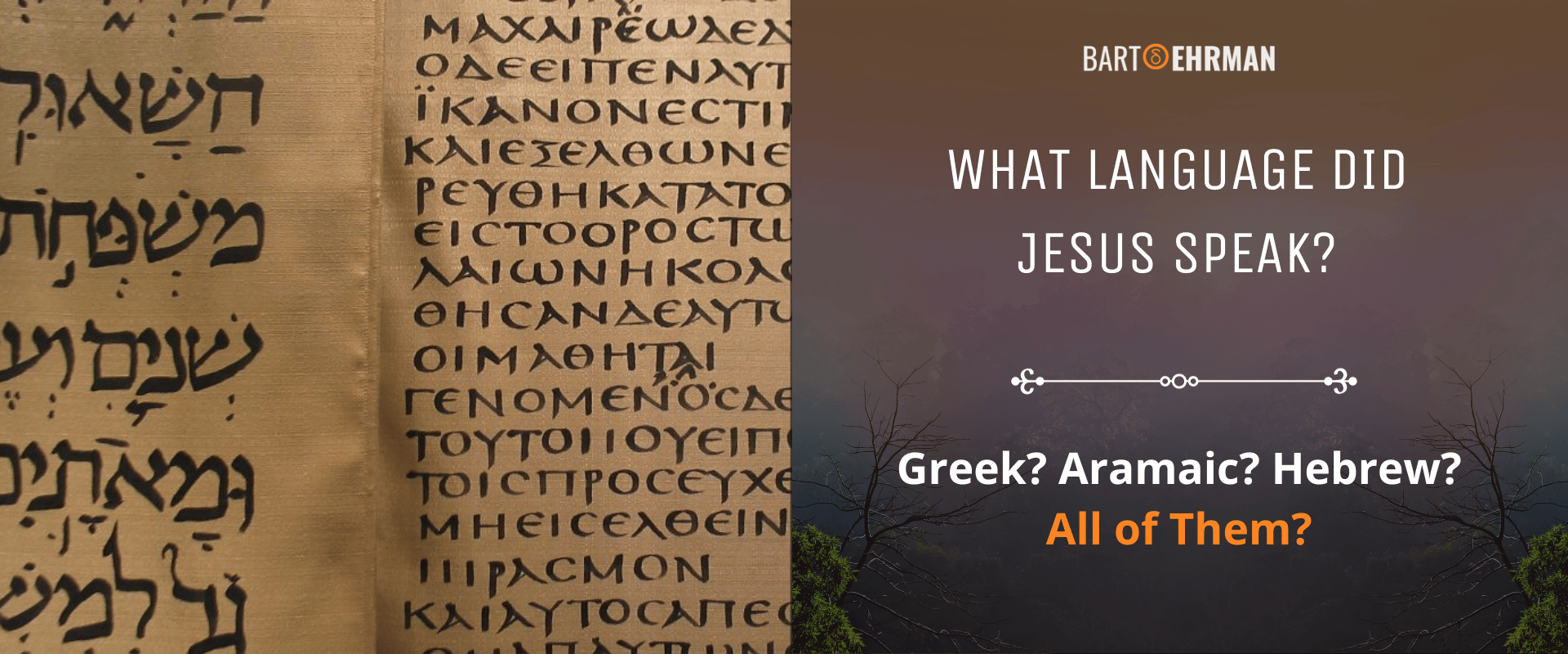 What Language Did Jesus Speak - Greek - Aramaic - Hebrew - All of Them What Language Did Jesus Speak - Greek - Aramaic - Hebrew - All of Them